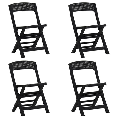 Chaises de jardin pliantes 4 pcs polypropylène couleur anthracite