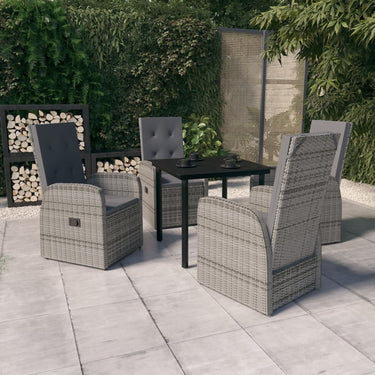 7-piece Garden Set with Gray Cushions