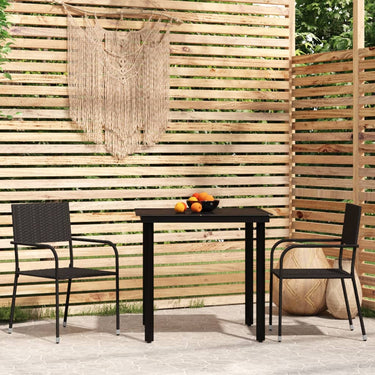 7-tlg. Garten-Essgruppe Grau Poly Rattan