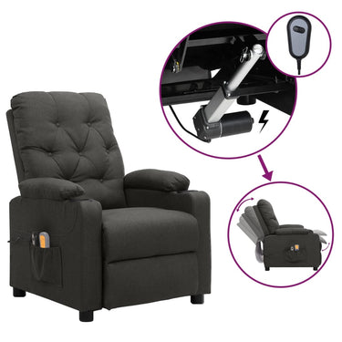 Fauteuil de massage électrique tissu gris foncé