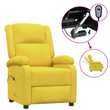 Fauteuil inclinable électrique Jaune Tissu