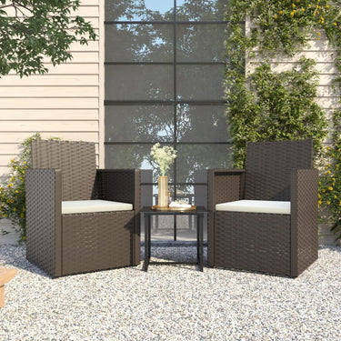3-piece lounge set with cushions poly rattan