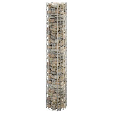 Poteau à gabion circulaire Acier galvanisé Ø30x200 cm