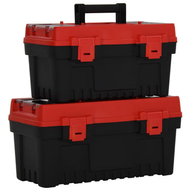 2 pcs Toolboxes polypropylene black and red