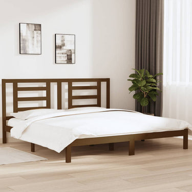 Solid pine wood bedframe honey brown 100x200 cm
