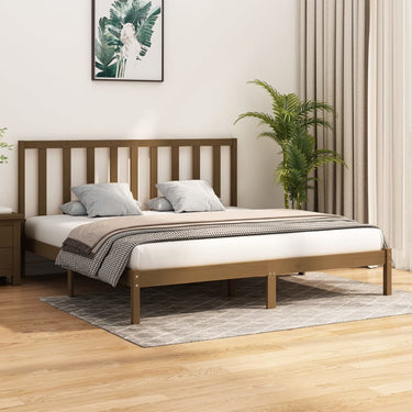 Bedframe massief hout honingbruin 75x190 cm