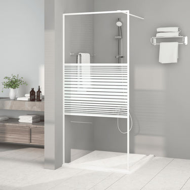 Paroi de douche Blanc 90x195 cm Verre ESG transparent