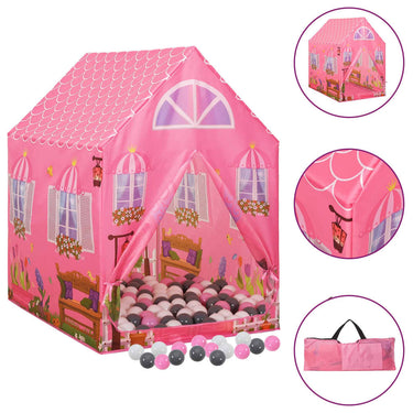Tente de jeu pour enfants avec 250 balles Rose 69x94x104 cm
