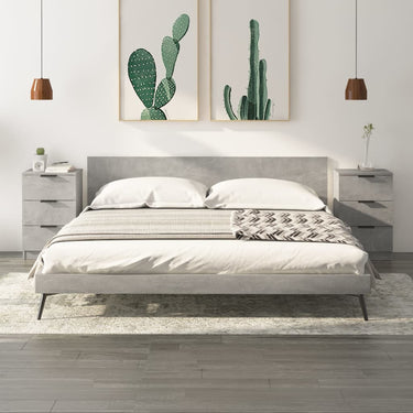 Nachttische 2 Stk. Betongrau 40x36x65 cm