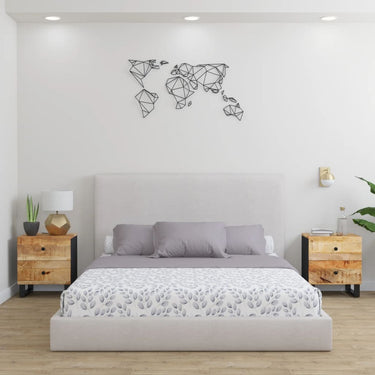 Tables de chevet 2 pcs 40x33x46 cm Bois de manguier solide