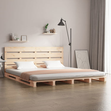 Cadre de lit sans matelas blanc 150x200 cm bois de pin massif