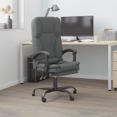 Fauteuil de massage inclinable de bureau Gris foncé Tissu