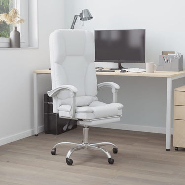 Fauteuil de massage inclinable de bureau Crème Similicuir