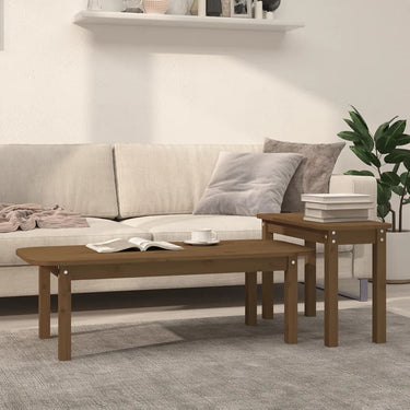 2-piece coffee table set solid pine wood