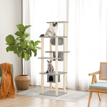Arbre à chat avec griffoirs en sisal Gris foncé 169 cm