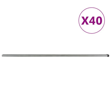 Poteaux de clôture 30 pcs 220 cm acier argenté