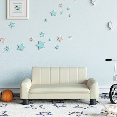 Kinderbank 70x45x30 cm kunstleer crèmekleurig