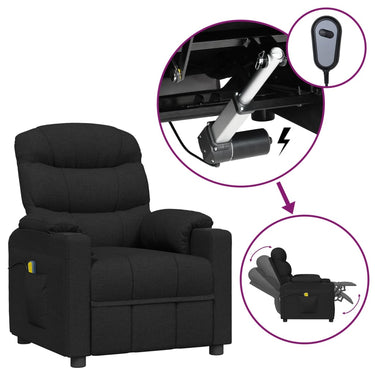 Fauteuil de massage électrique tissu noir