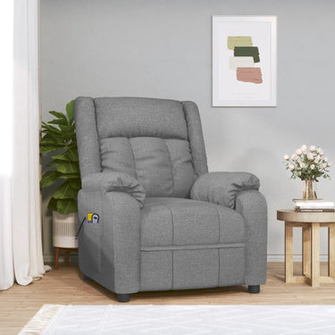 Fauteuil de massage électrique tissu gris clair
