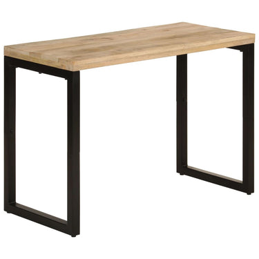 Eettafel/bureau met stalen poten massief sheeshamhout