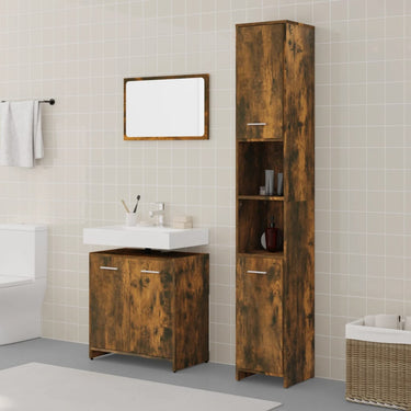Ensemble de meubles de salle de bain 3 pièces en bois couleur chêne