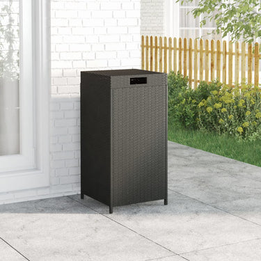 Trash bin 40x40x80 cm poly rattan black
