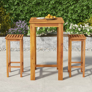 3-piece garden bar set solid acacia wood
