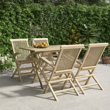 7-piece garden set solid teak wood gray
