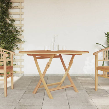Table pliable de jardin Ø 110x75 cm bois massif de teck