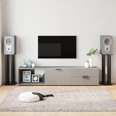 Luidsprekerstandaards 2 st 4 pijlers gehard glas zilverkleurig