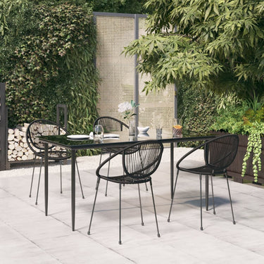 5-piece Garden Set PVC-rattan black
