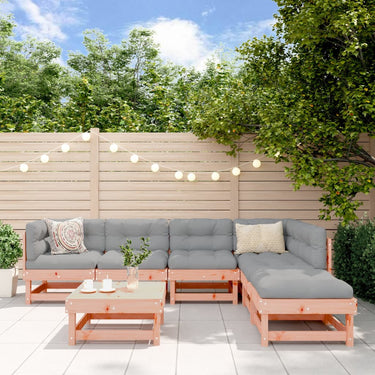 Salon de jardin 7 pcs avec coussins bois massif douglas
