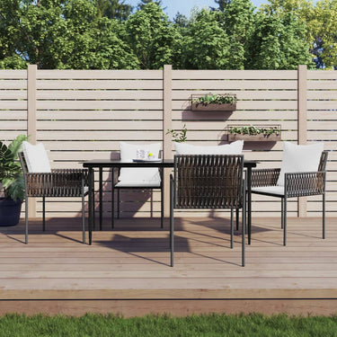 7-delige Tuinset met kussens poly rattan en staal
