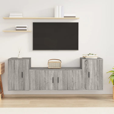 3-piece TV cabinet set treated wood