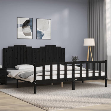 Bedframe zonder matras massief grenenhout wit 140x190 cm