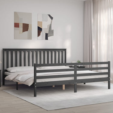 Bedframe met hoofdbord massief hout honingbruin