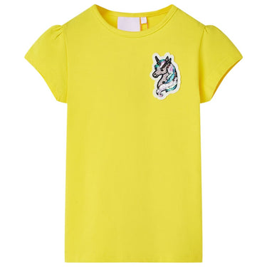 Kinder-T-Shirt Knallgelb 104