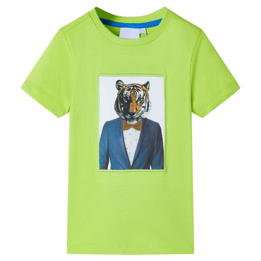 Kindershirt met korte mouwen 128 limoengroen