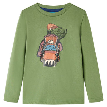 Kindershirt met lange mouwen 116 okerkleurig