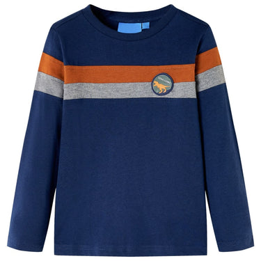 Kindershirt met lange mouwen 116 marineblauw