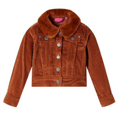 Manteau enfant 140 velours côtelé couleur cognac