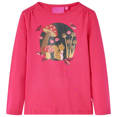 Kindershirt met lange mouwen 128 oranjebruin