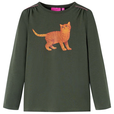 Kindershirt met lange mouwen 128 oranjebruin