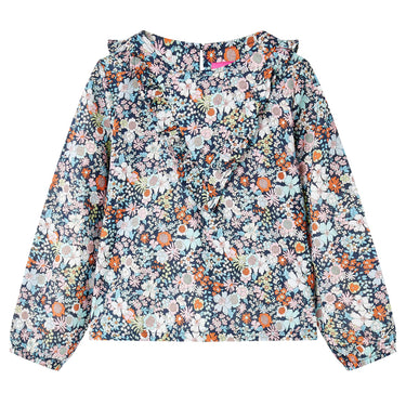 Kindershirt met lange mouwen 104 donkerblauw