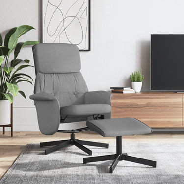 Fauteuil inclinable avec repose-pied gris foncé tissu