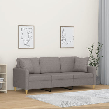 3-Sitzer-Sofa mit Zierkissen Hellgelb 180 cm Stoff