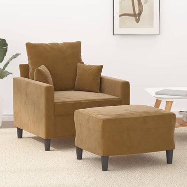 Fauteuil avec repose-pieds 60 cm velours