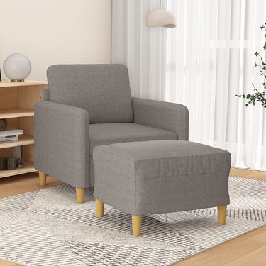 Fauteuil met voetenbank 60 cm stof