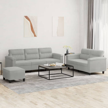 3-delige Loungeset met kussens microvezelstof taupe