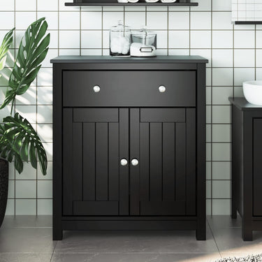 Armoire de salle de bain BERG noir 40x34x80 cm pin massif